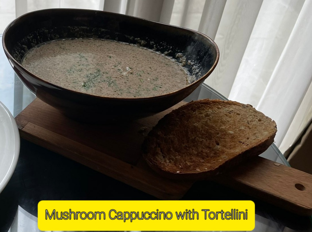 Mushroom Cappuccino with Tortellini