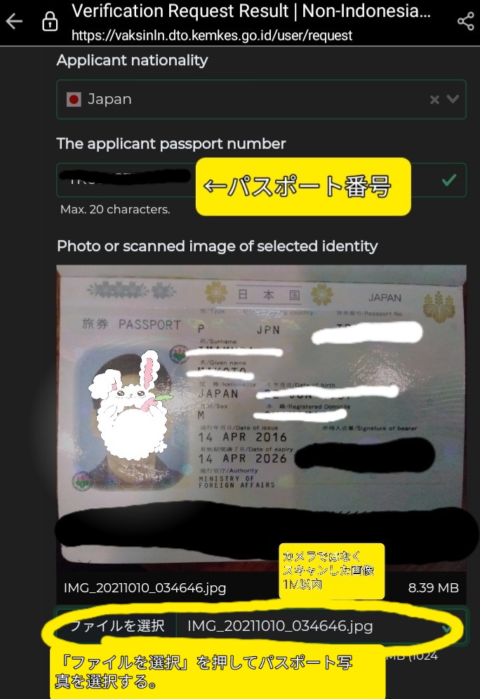 PeduliLindungi ワクチン証明登録 パスポート申請