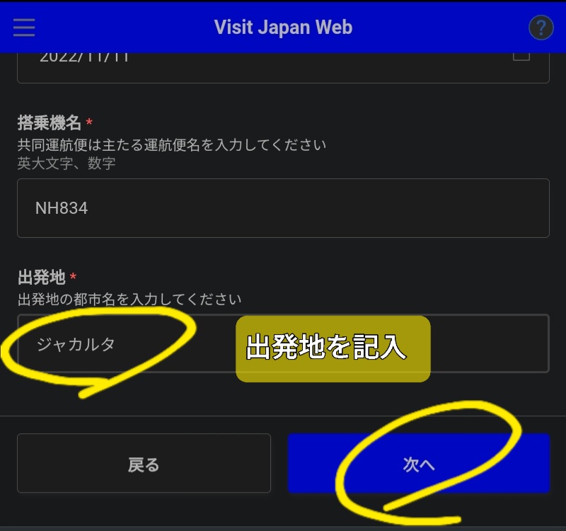 VisitJapanWeb 税関申告4